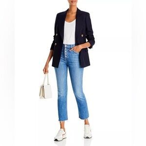 Mother The Pixie Dazzler Ankle Fray Jeans Size 26 In Beginner’s Luck Wash Blue